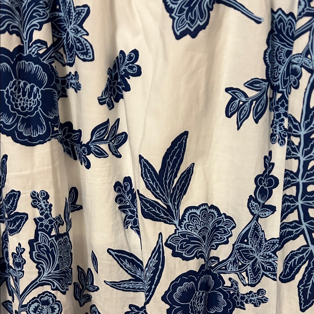 Moon River: Blue Floral Maxi Skirt 💯 cotton. Small. Anthropologie brand. - Picture 6 of 7